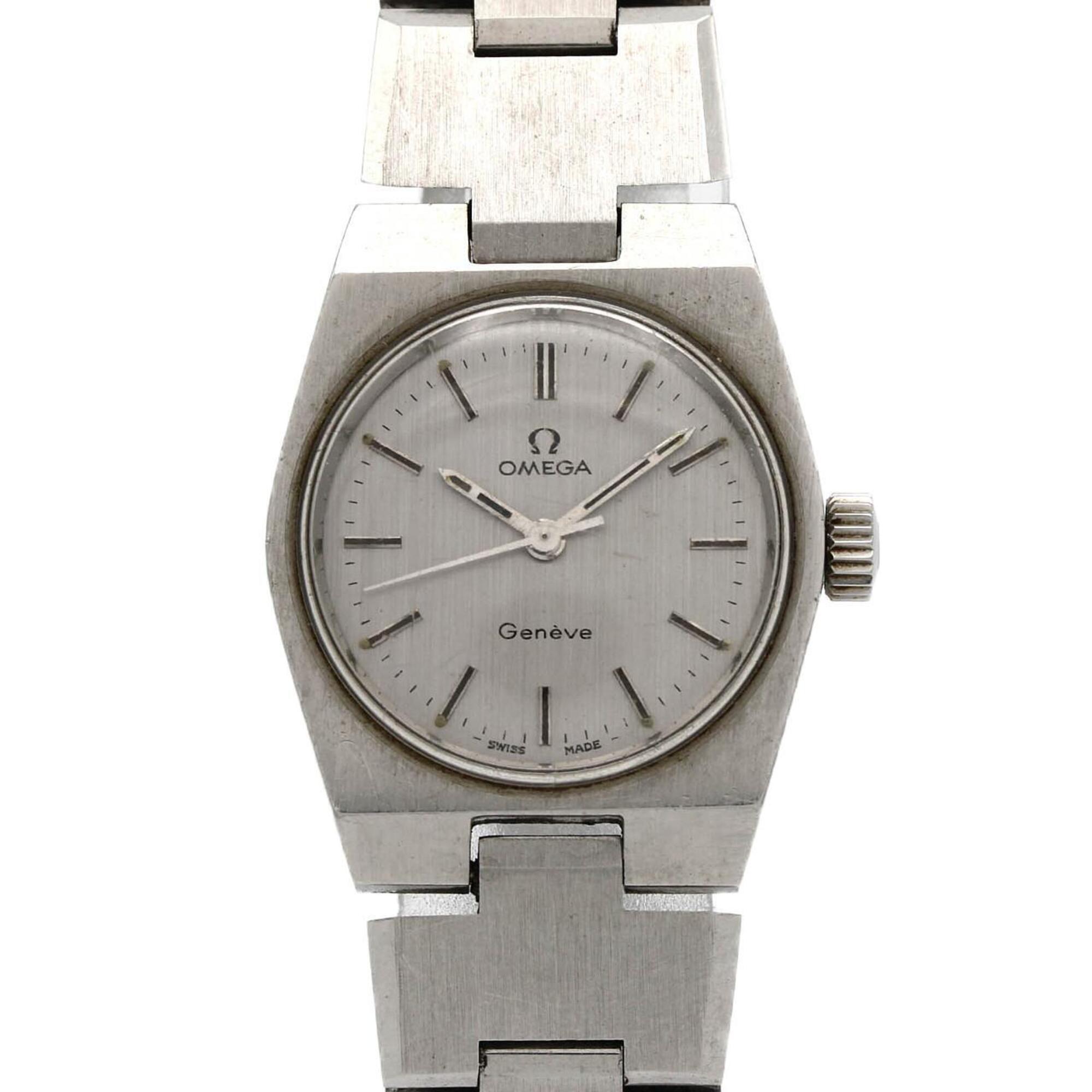 Omega Geneve Stainless Steel Watch Manual Winding